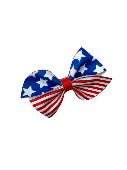 Stars and Stripes Faux Leather Bows