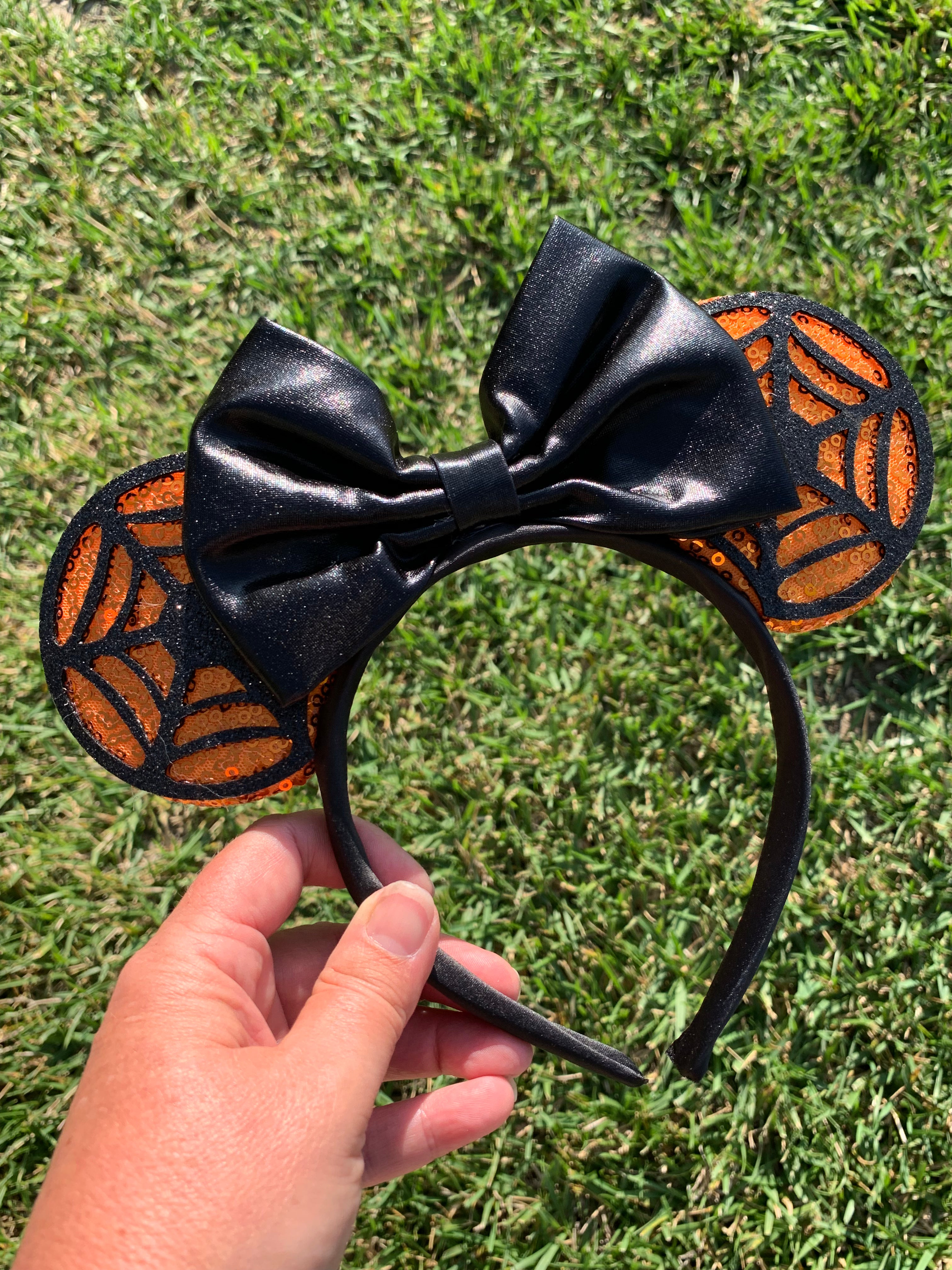 Minnie Mouse Orange Ears Headband For Adults