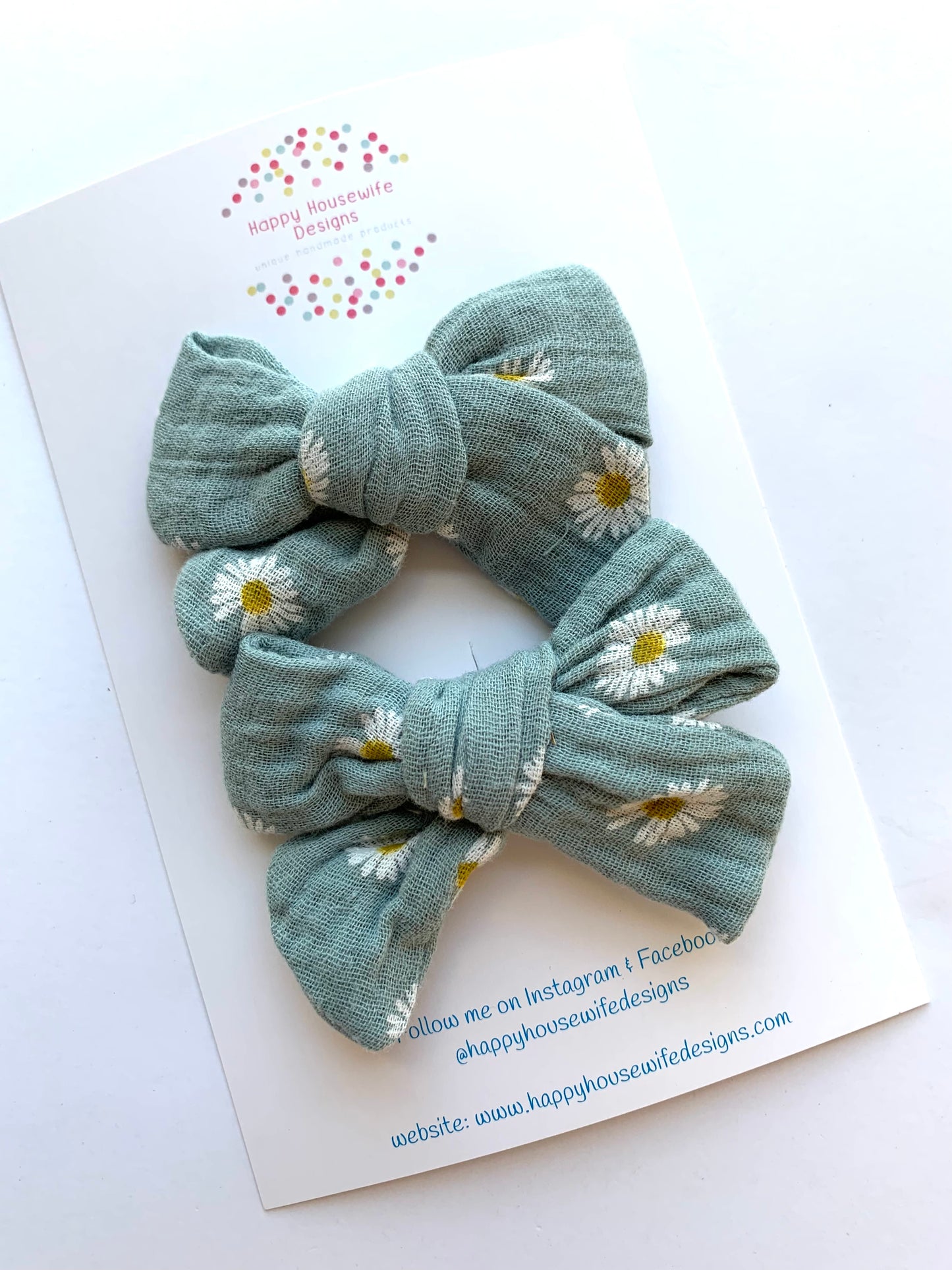 Patterned Muslin Hair Bow Sets