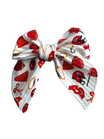 KC TS Football Hair Bows