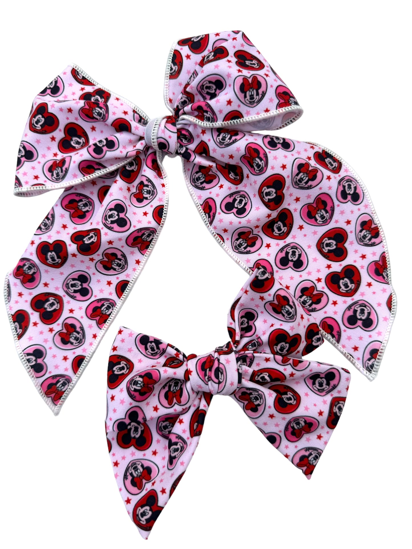 Pink Valentine’s Day Mouse Hair Bows