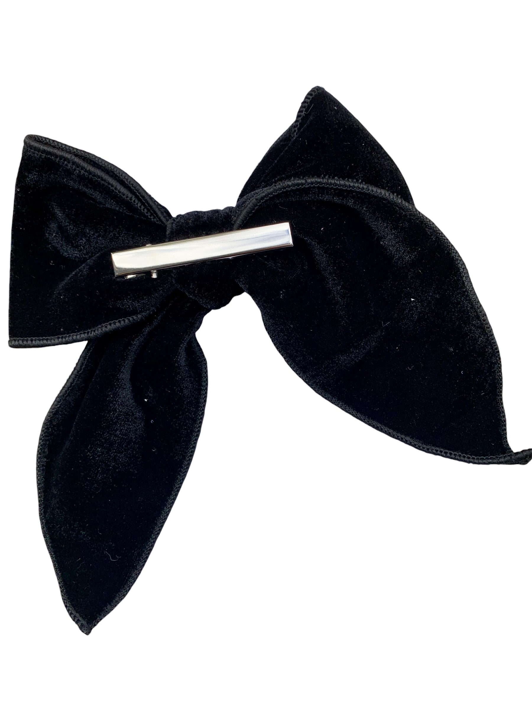 Happy Housewife Designs Black Velvet Hair Bows Charlotte Bow - 6” Bow