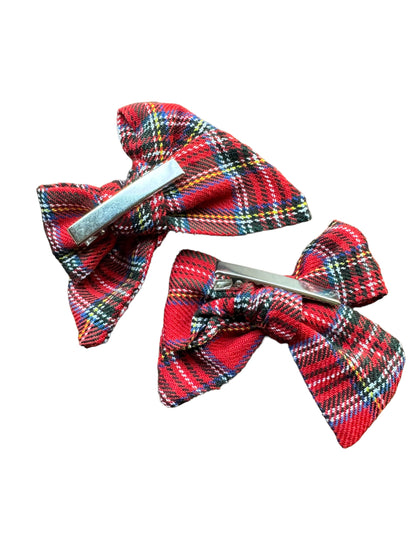 Flannel Plaid Hair Bow