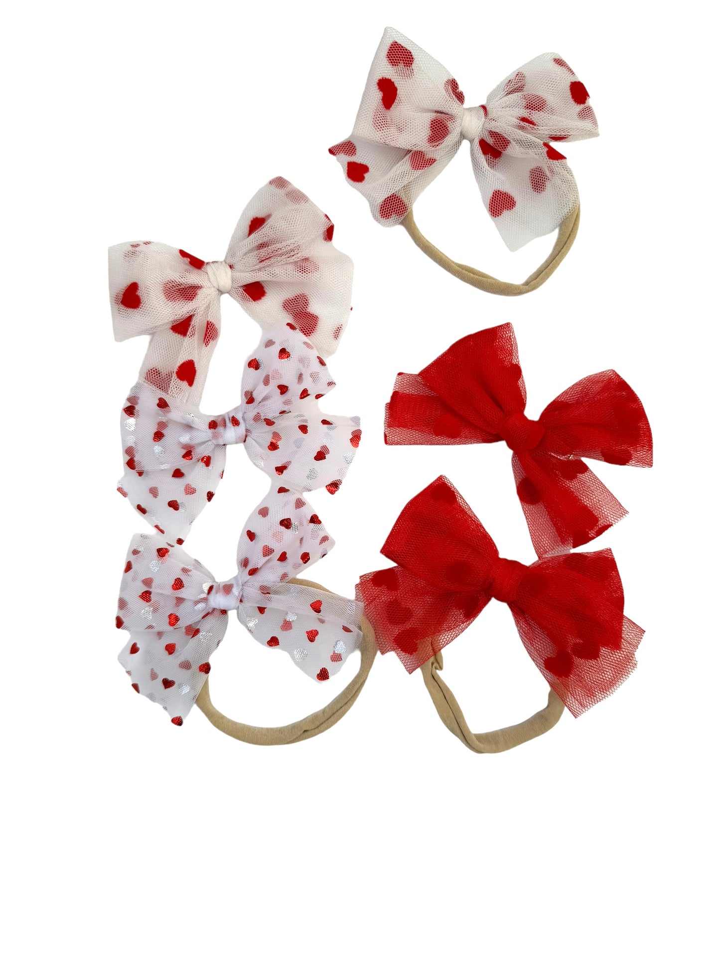 Tulle Heart Hair Bows