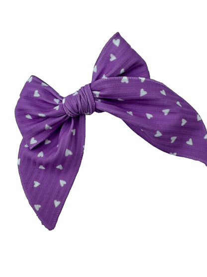 Purple Heart Hair Bow