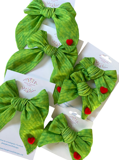 Mean Mr. Grinch Hair Bow