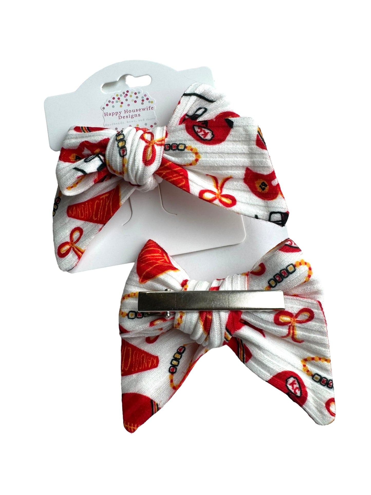 KC TS Football Hair Bows