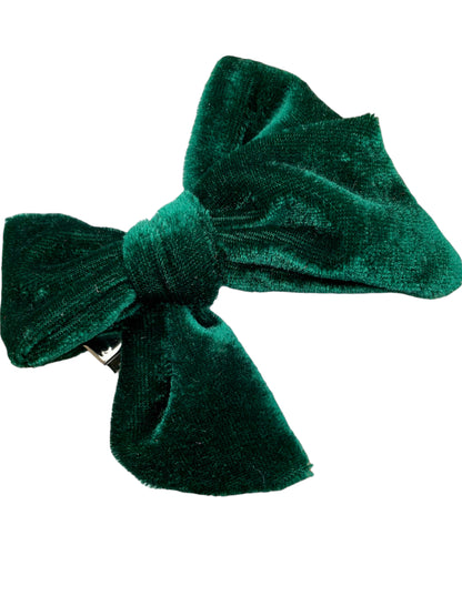 Green Velvet Hair Bows