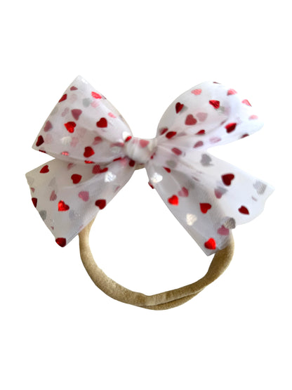 Tulle Heart Hair Bows