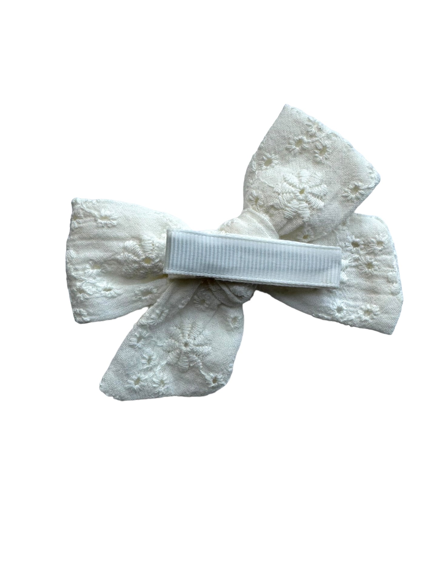 White Embroidered Lace Bows