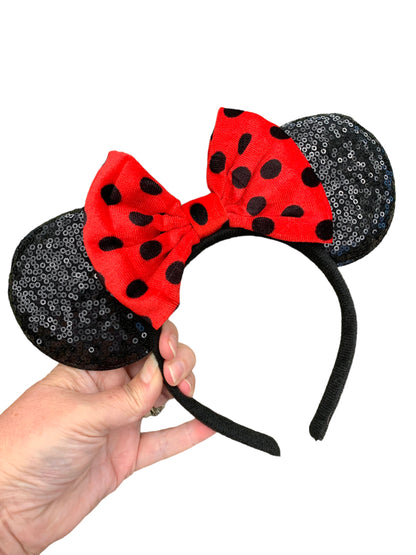 Polka Dot Mouse Ear Headband
