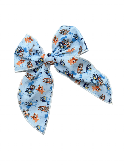 Blue or Orange Dog Hair Bow