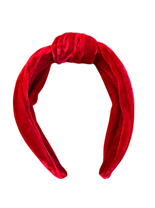 Dark Red Velvet Tie Knot Headband