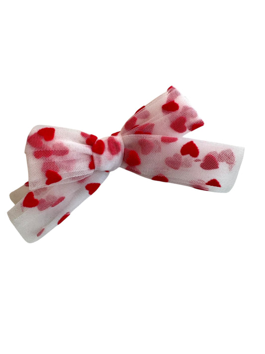 *New Tulle Heart Hair Bows