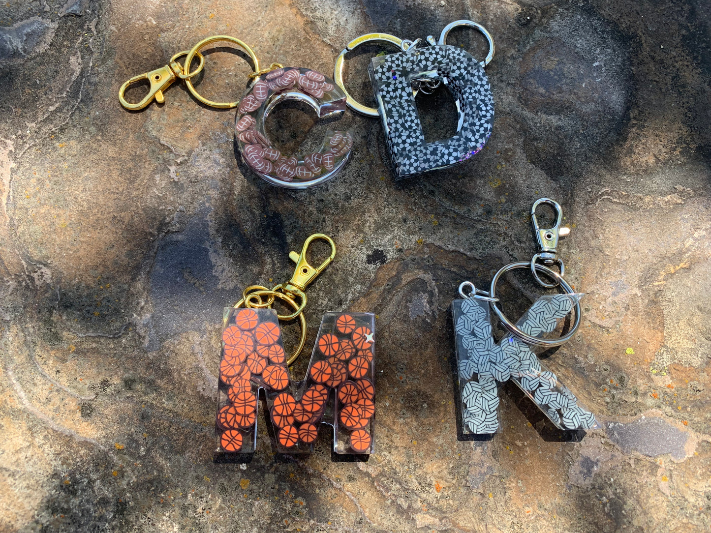 Volleyball Resin letter keychains