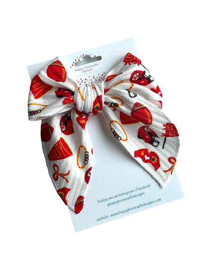 KC TS Football Hair Bows