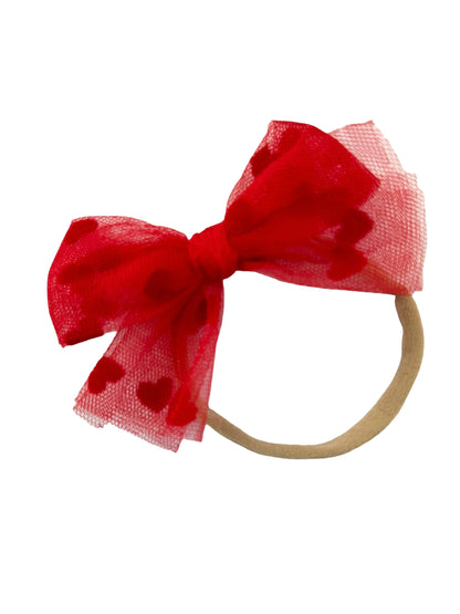 Tulle Heart Hair Bows