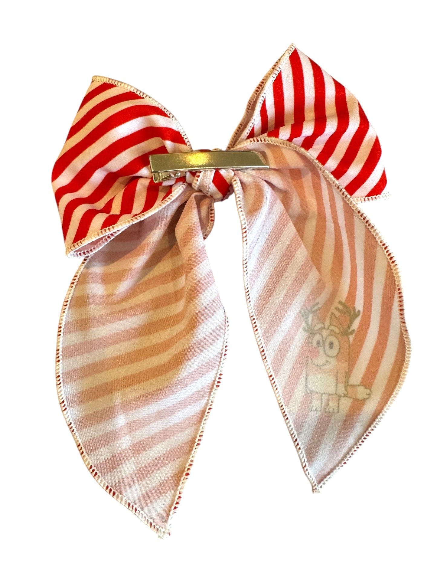 Candy Cane Orange Dog Hair Bow