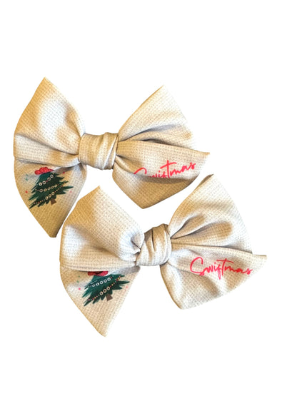 White Swiftmas Hair Bows