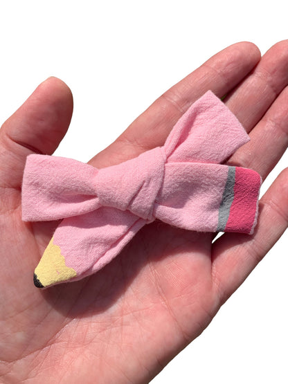 Pink Pencil Hair Bow