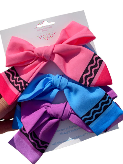 Crayon Hair Bows