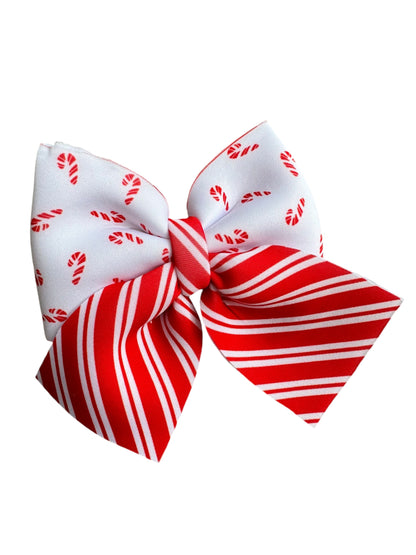 Candy Cane Bubble Hair Bow