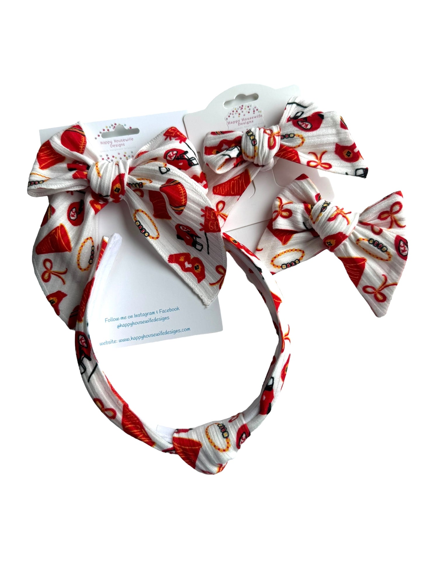 KC TS Football Hair Bows