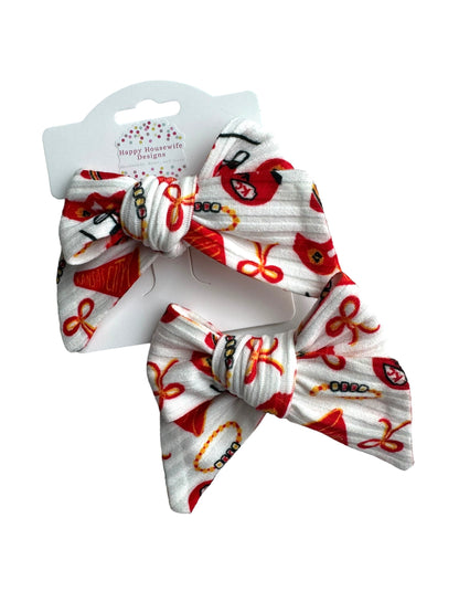 KC TS Football Hair Bows