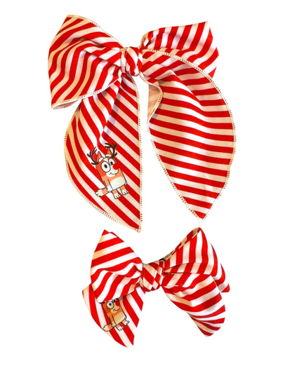 Candy Cane Orange Dog Hair Bow