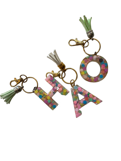 Confetti Resin Letter Keychains