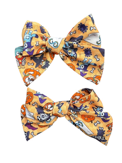 Blue Dog Halloween Hair Bows