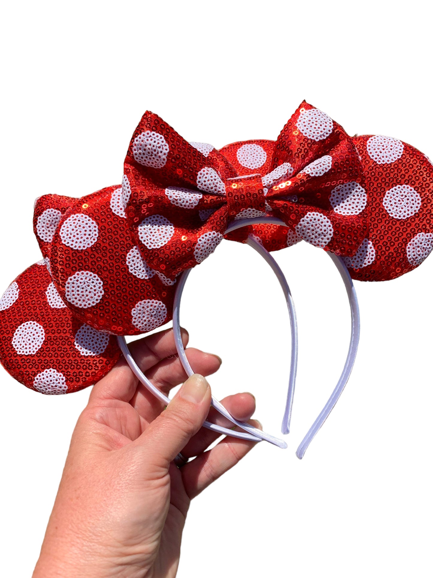 Red Polka Dot Mouse Ear Headband