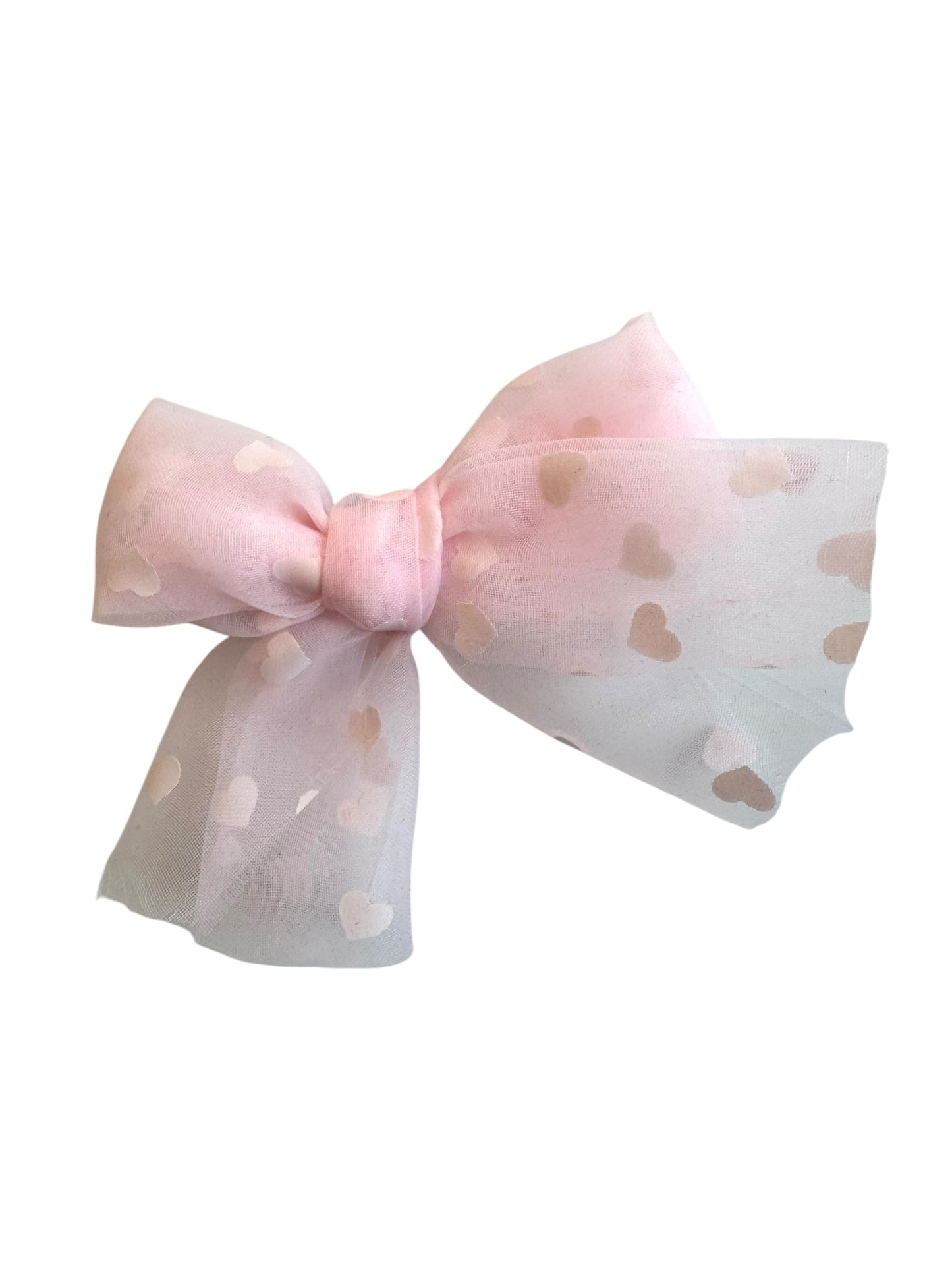 *New Tulle Heart Hair Bows