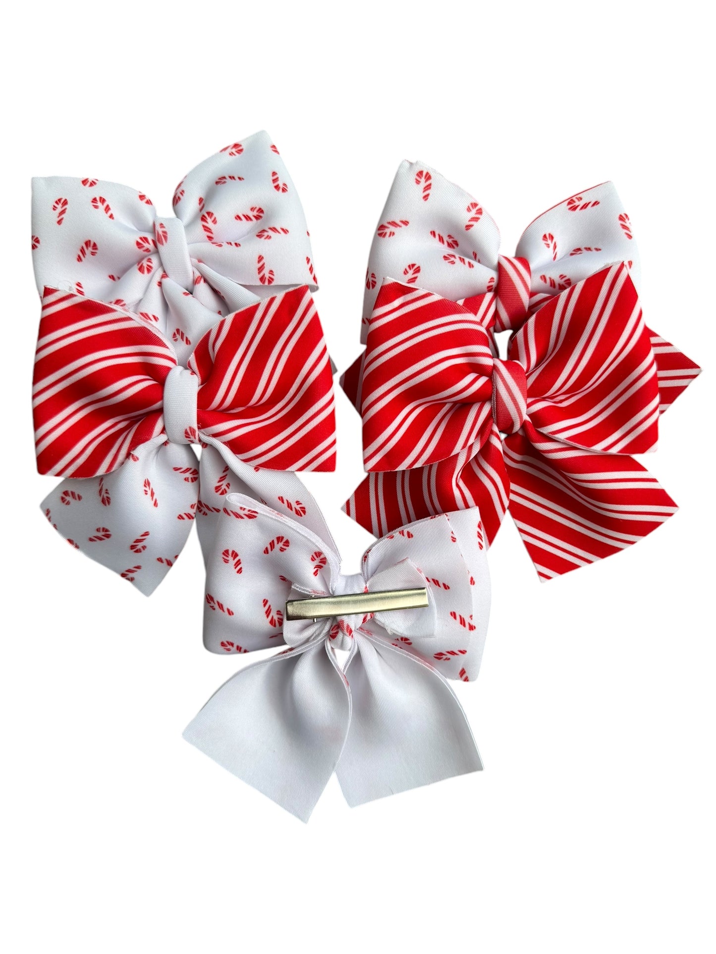 Candy Cane Bubble Hair Bow