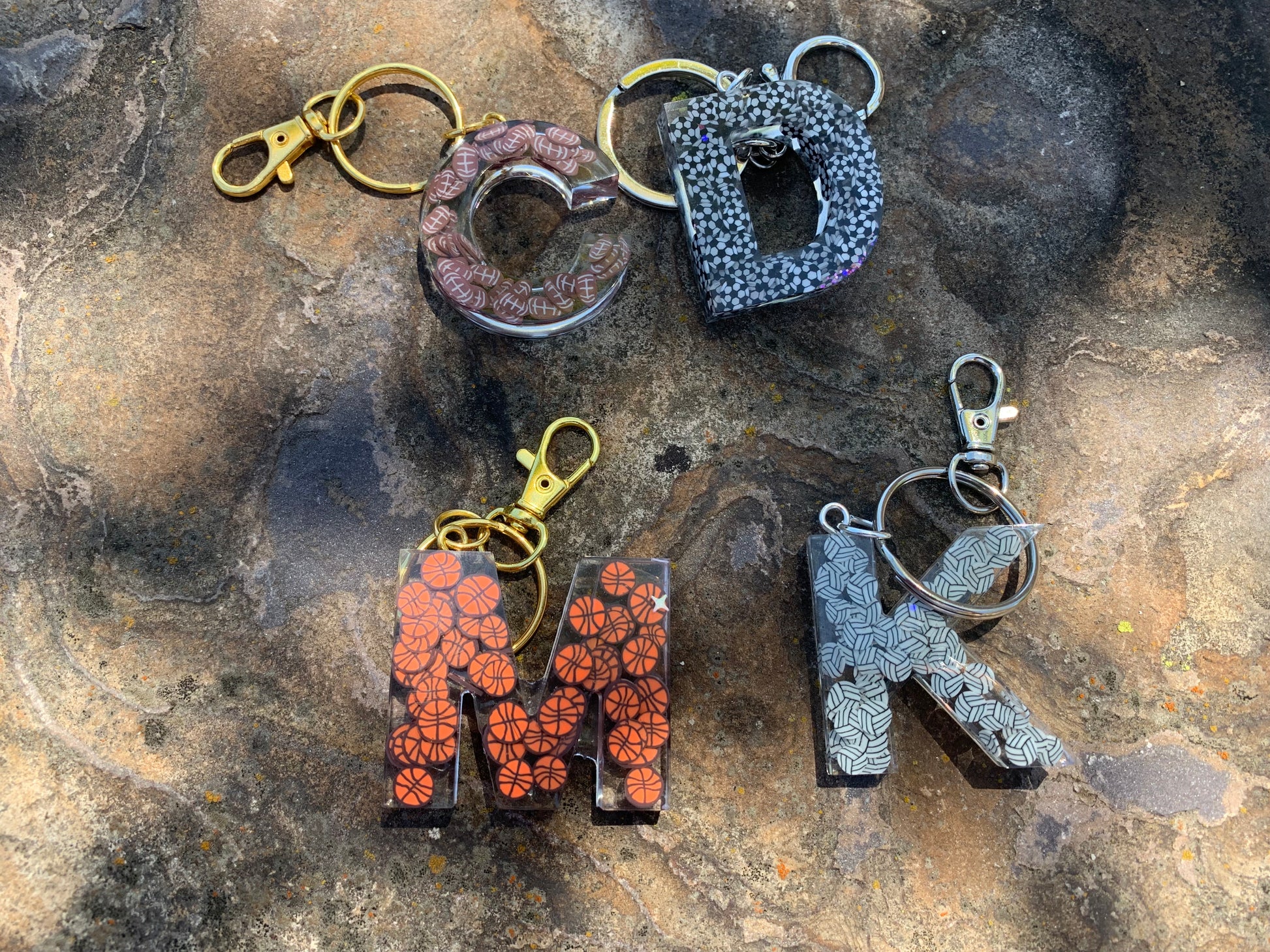Handmade Resin Keychain Letter F
