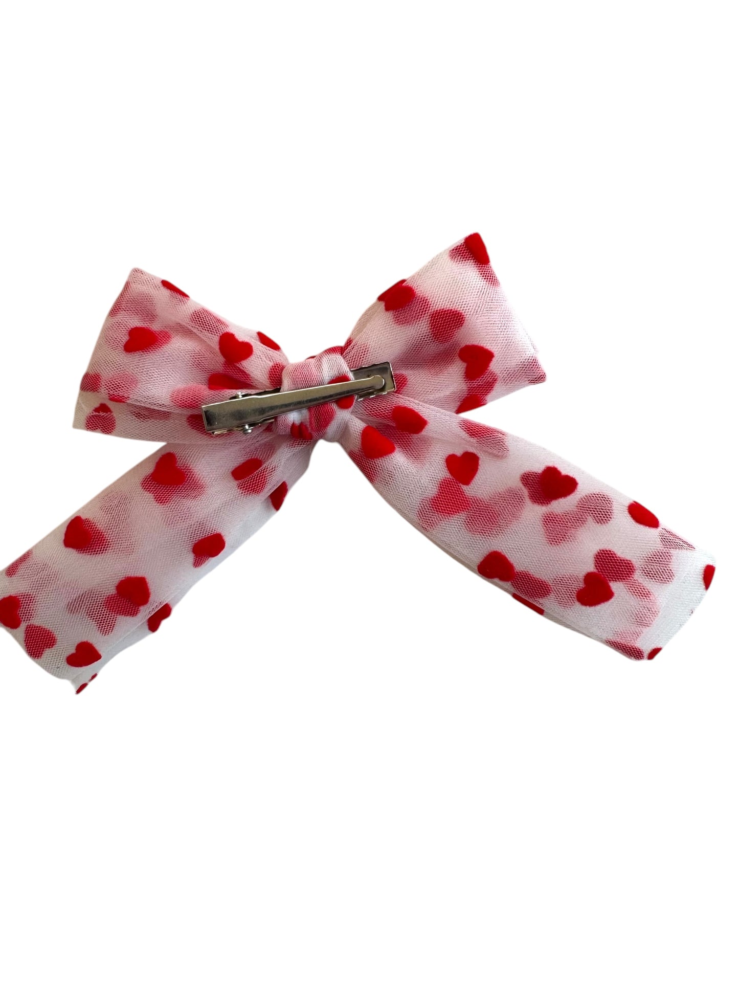 *New Tulle Heart Hair Bows