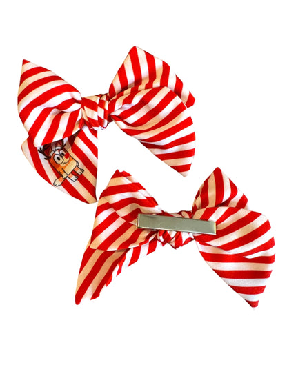 Candy Cane Orange Dog Hair Bow