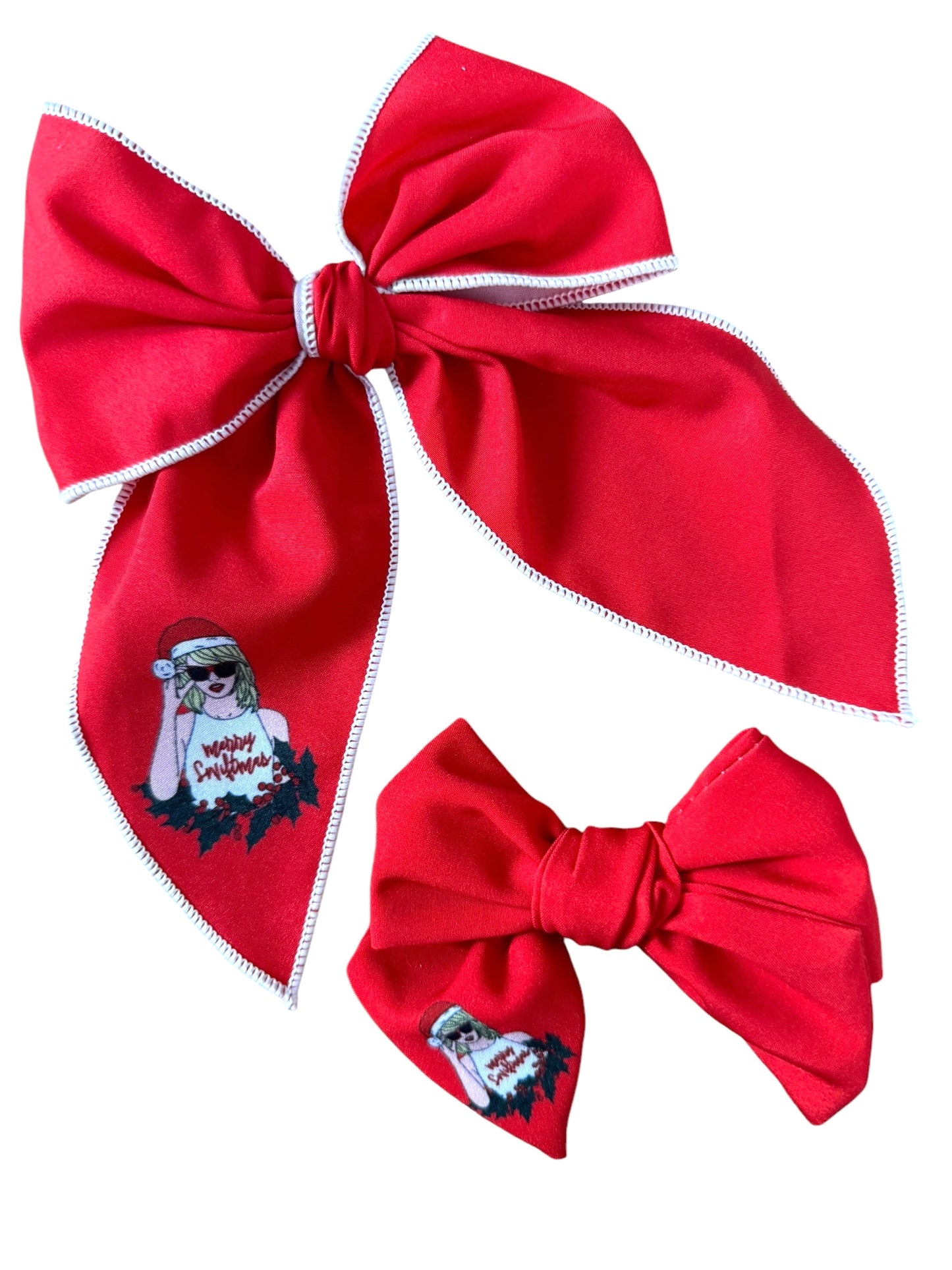 Red Swiftmas Hair Bows