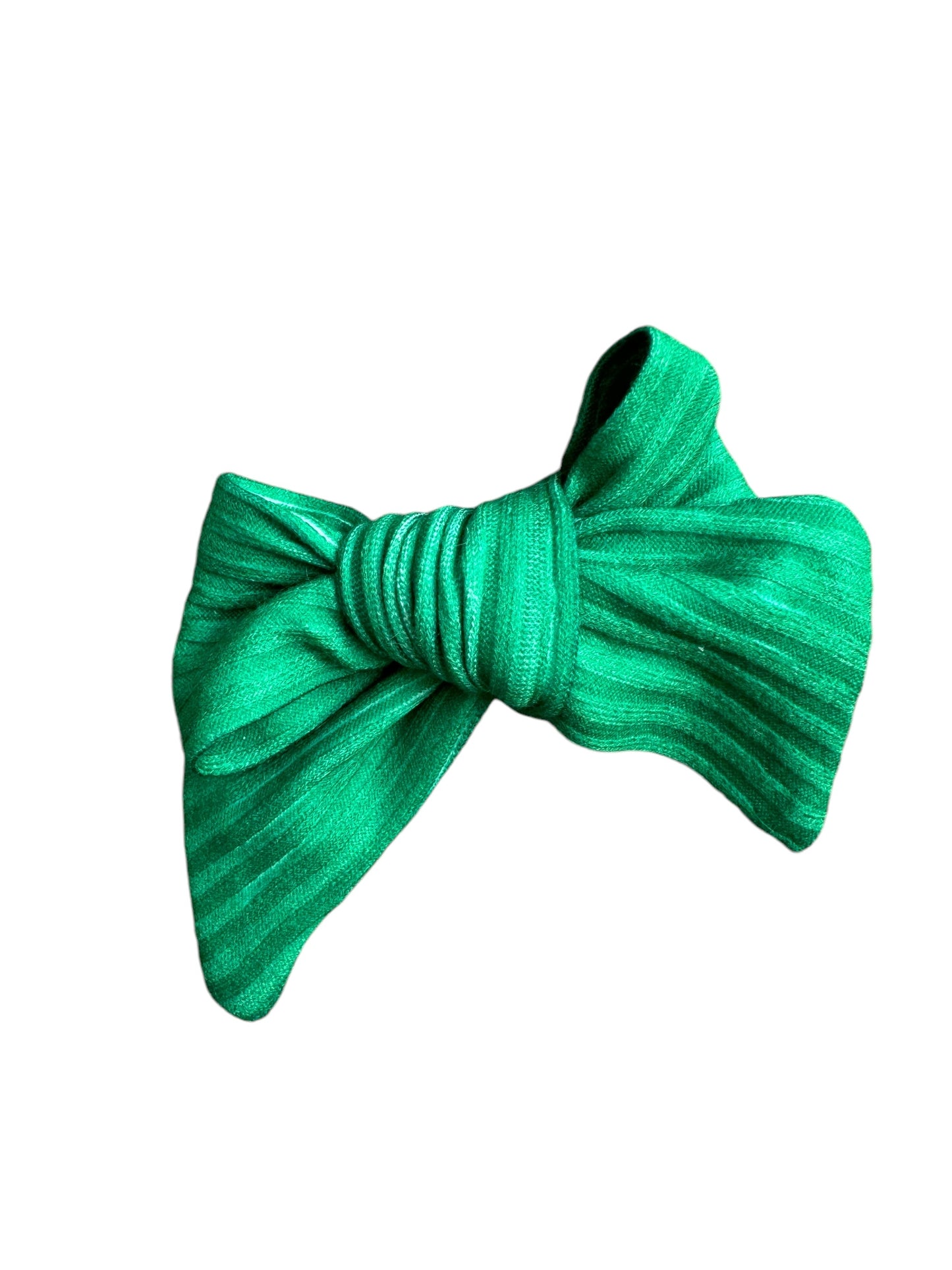 Green Fabric Hair Bows