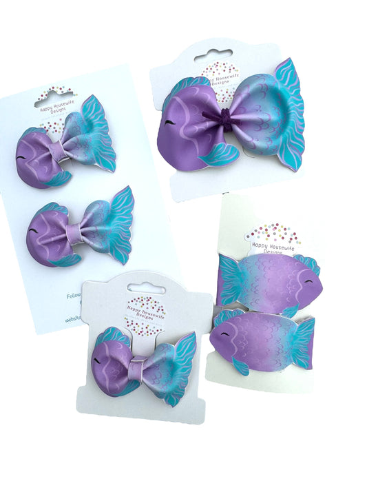 Ombre Fish Hair Bows