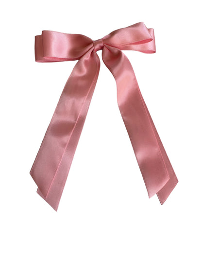 Pink Double Streamer Satin Hair Bow