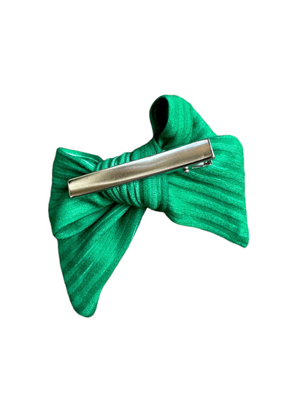 Green Fabric Hair Bows