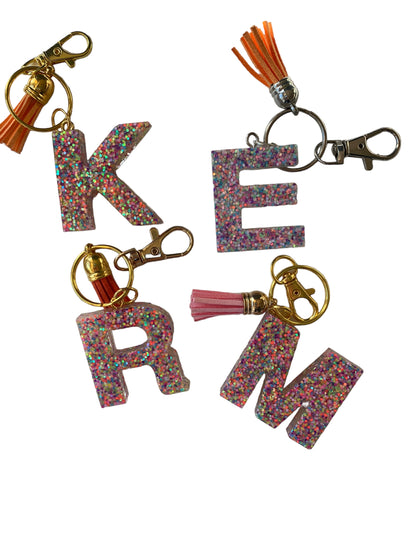 Birthday Confetti Resin Letter Keychains