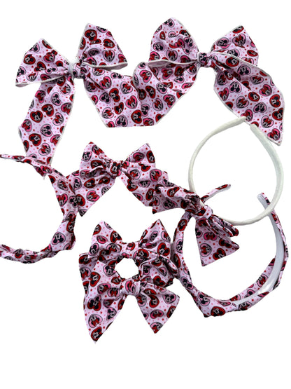 Pink Valentine’s Day Mouse Hair Bows
