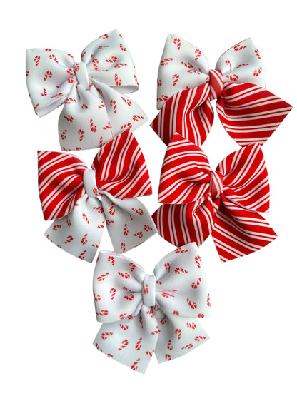 Candy Cane Bubble Hair Bow