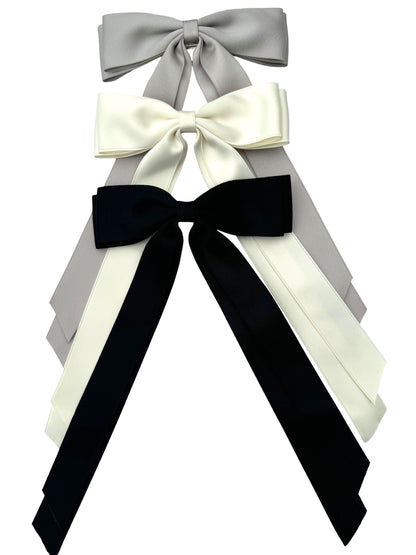 Double Satin Streamer Hair Bow