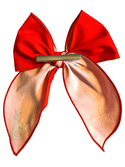 Red Reindeer Hair Bow