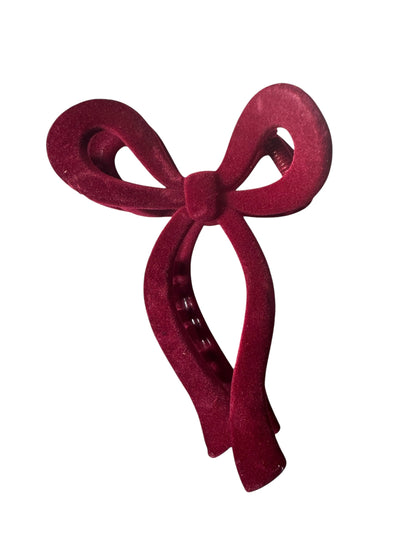 Velvet Bow Shaped Claw Clips