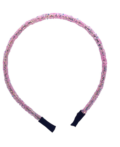 pink glitter glow in the dark headband 