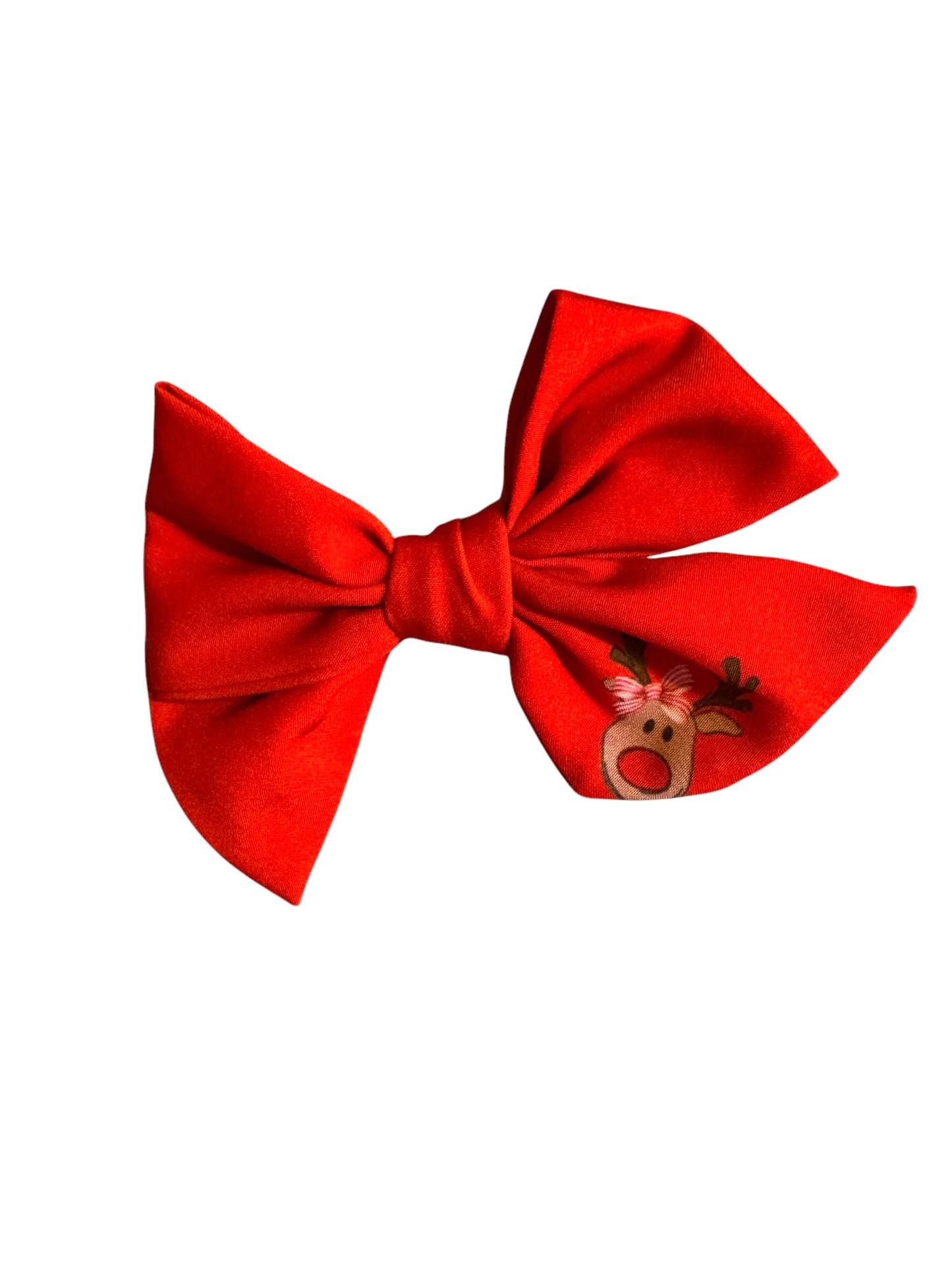 Red Reindeer Hair Bow